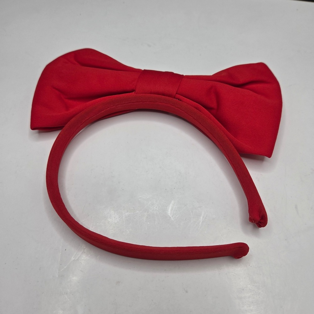 Unbranded Red Bow Headband Oversized Fabric Hair Accessory One Size Red Costume